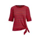 Ralph Lauren Striped Knotted T-shirt Tomato Red/navy
