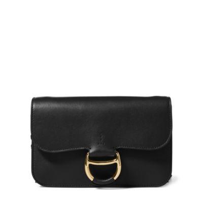 Ralph Lauren Leather Maddie Crossbody Bag Black