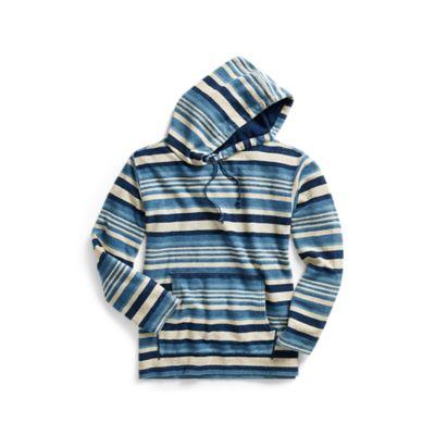 Ralph Lauren Reverse French Terry Hoodie Indigo Multi Stripe