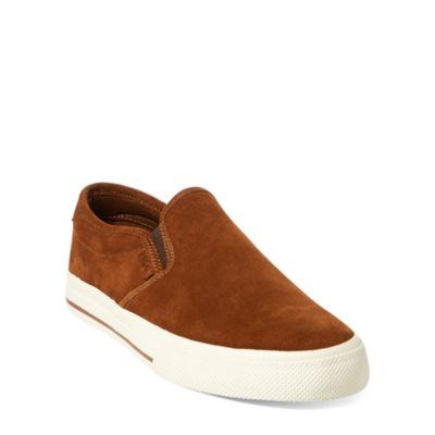 Ralph Lauren Vaughn Suede Slip-on Sneaker New Snuff