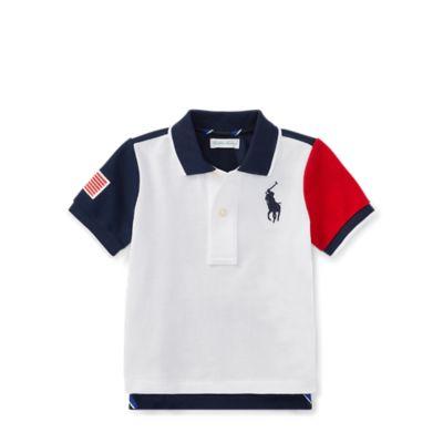 Ralph Lauren Color-blocked Cotton Mesh Polo White 24m