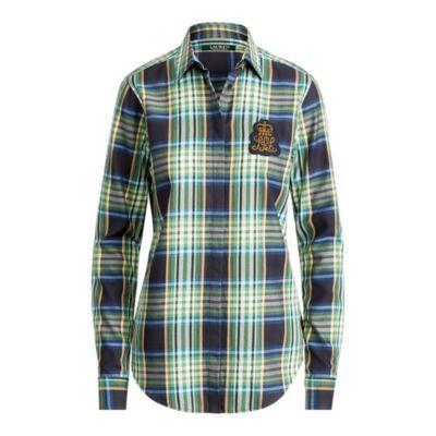 Ralph Lauren Patch Plaid Twill Shirt Bright Cobalt Multi