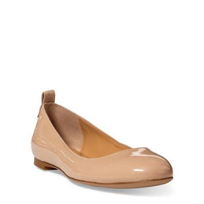 Ralph Lauren Glenna Leather Flat Straw
