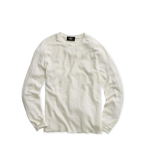 Ralph Lauren Rrl Textured Crewneck Paper White