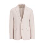 Ralph Lauren Slub Linen-silk Suit Jacket Light Mauve