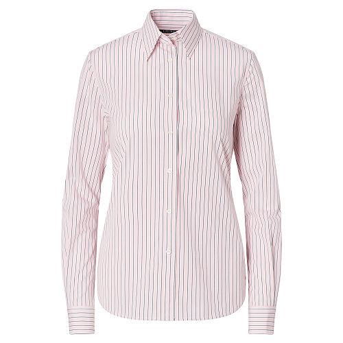 Ralph Lauren Lauren Petite Slim Striped Cotton Shirt Pink Multi