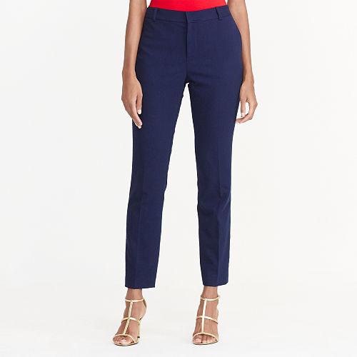 Ralph Lauren Lauren Stretch Wool Straight Pant Navy