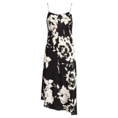 Ralph Lauren Floral-print Crepe Slip Dress Black-cream