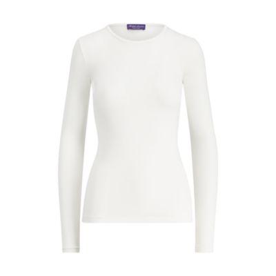 Ralph Lauren Crewneck Long-sleeve Tee Silk Cream