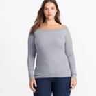 Ralph Lauren Lauren Woman Stretch Cotton Long-sleeve Tee Concrete Heather