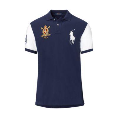 Ralph Lauren Custom Slim Fit Mesh Polo Newport Navy Multi