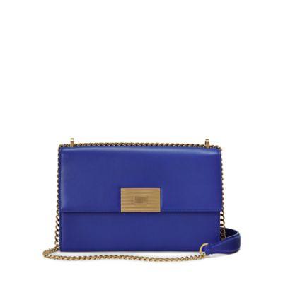 Ralph Lauren Calfskin Rl Chain Bag Royal Blue