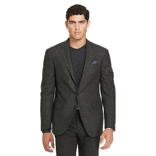 Polo Ralph Lauren Polo Windowpane Sport Coat Black And Charcoal