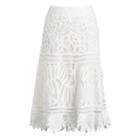 Ralph Lauren Cotton Lace Midi Skirt Pure White