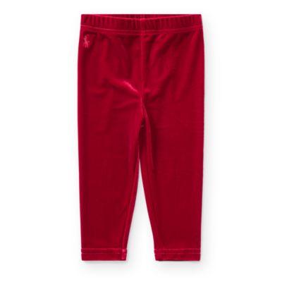 Ralph Lauren Stretch Velvet Legging Holiday Red 3m