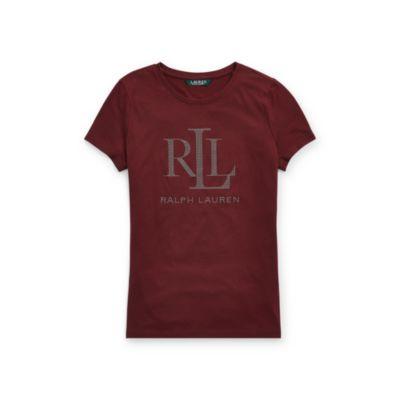 Ralph Lauren Studded Jersey T-shirt Red Sangria Sp