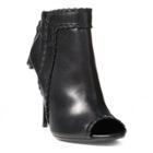 Ralph Lauren Nappa Leather Peep-toe Boot Black
