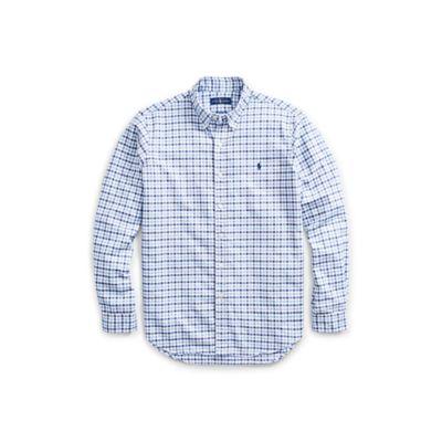 Ralph Lauren Classic Fit Plaid Oxford Shirt Multi Blue/white 6x Big
