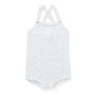 Ralph Lauren Aran-knit Cotton Shortall Warm White 9m
