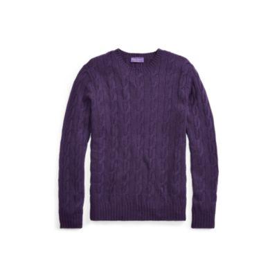 Ralph Lauren Cable-knit Cashmere Sweater Falmouth Purple