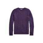 Ralph Lauren Cable-knit Cashmere Sweater Falmouth Purple
