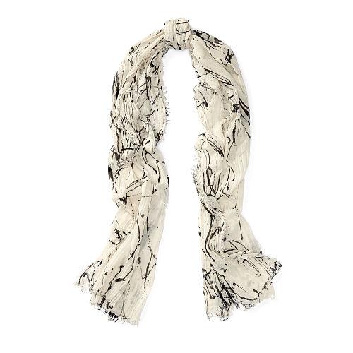 Polo Ralph Lauren Paint Splatter Cotton Scarf Cream/black