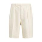 Ralph Lauren Pleated Linen Ripstop Short Cream