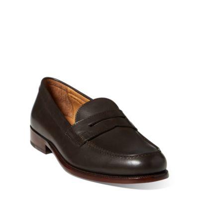 Ralph Lauren Agustin Calfskin Penny Loafer Dark Brown