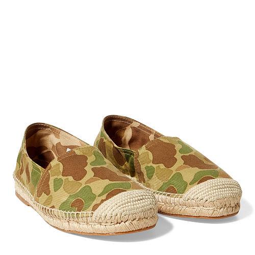 Ralph Lauren Rrl Camo Canvas Espadrille Olive Multi