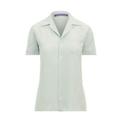 Ralph Lauren Martina Silk Crepe Blouse Artic Mint
