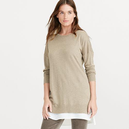 Ralph Lauren Lauren Layered Long-sleeve Sweater Hayfield Heather