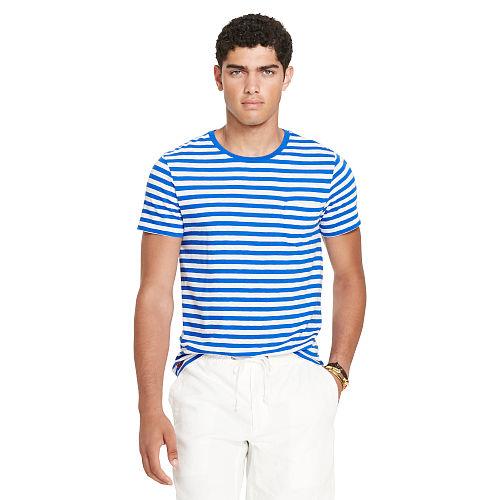 Polo Ralph Lauren Striped Cotton Jersey T-shirt Sapphire Star/white