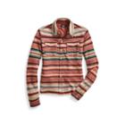Ralph Lauren Buffalo Knit Western Shirt Red Multi
