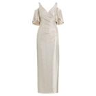 Ralph Lauren Jersey Cold-shoulder Gown Champagne/silver