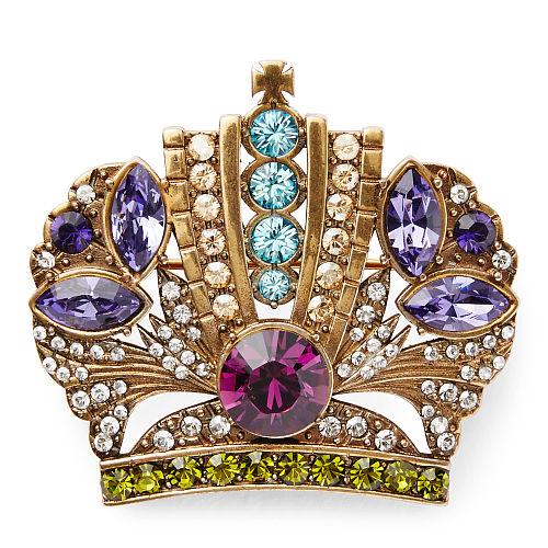 Ralph Lauren Crown Crystal Brooch