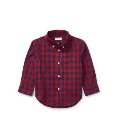 Ralph Lauren Checked Cotton Poplin Shirt Red Multi 12m