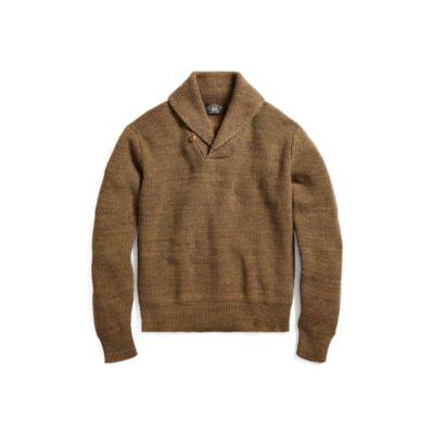 Ralph Lauren Cotton Shawl-collar Sweater Olive Drab