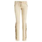Ralph Lauren Fringe-trim Leather Pant Chamois