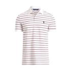 Ralph Lauren Custom Slim Performance Polo White/red Raspberry/navy