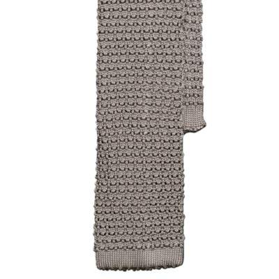 Ralph Lauren Knit Silk Tie Silver