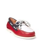 Ralph Lauren Merton Leather Boat Shoe Red/white/navy