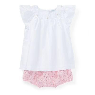 Ralph Lauren Cotton Top & Eyelet Short Set White 12m