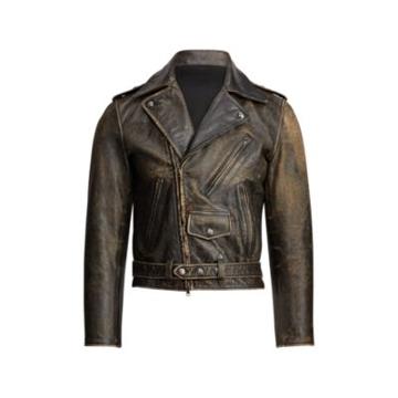 Ralph Lauren Locklear Leather Moto Jacket Vintage Polo Black