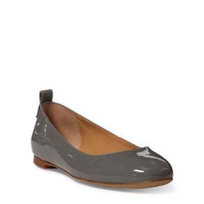 Ralph Lauren Glenna Leather Flat Cement
