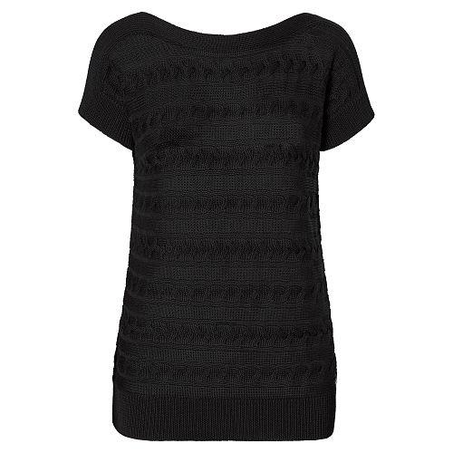 Ralph Lauren Lauren Cable Short-sleeve Sweater Polo Black