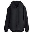 Ralph Lauren Lauren Petite Georgette Cold-shoulder Top