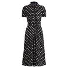 Ralph Lauren Marielle Polka-dot Silk Dress Black/white