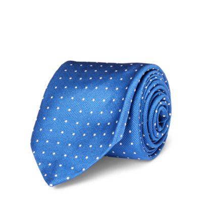 Ralph Lauren Polka-dot Silk Repp Narrow Tie Blue/white