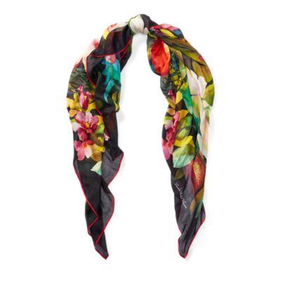 Ralph Lauren Floral Modal Scarf Black