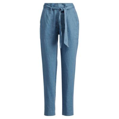Ralph Lauren Linen High-rise Pant Dark Slate Blue